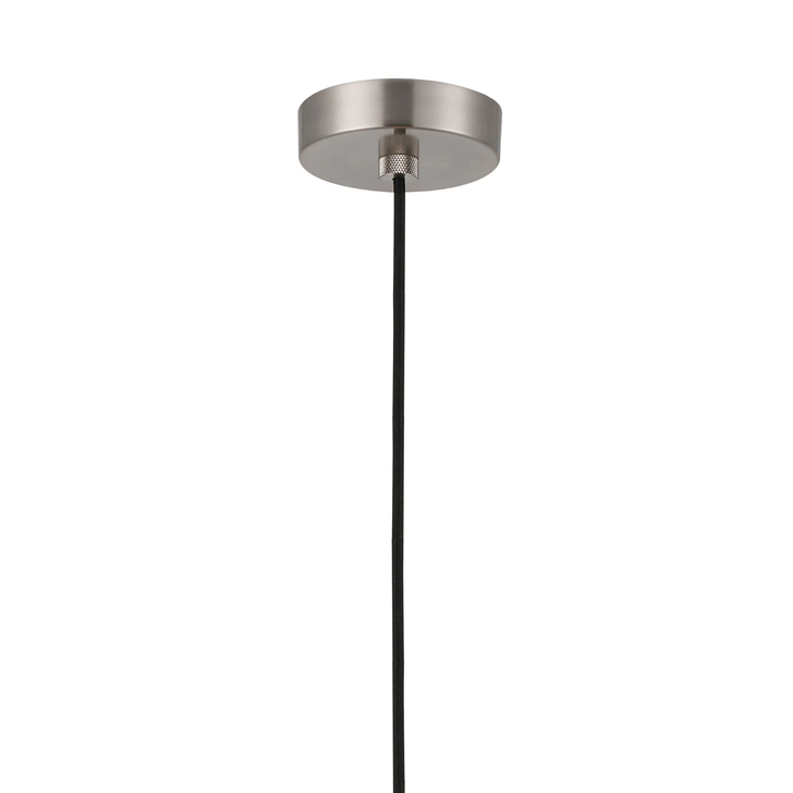 Idolite Rumi Satin Nickel Knurled Pendant Light With Opal Shade