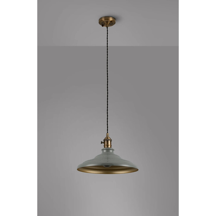 Idolite Sejal 35cm 1 Light Braided Pendant: Round Tiered Metal Shade: Antique Brass/Black/Polished Grey/Gold