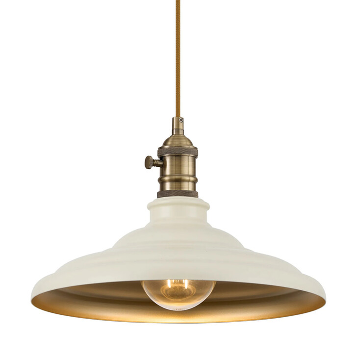 Idolite Sejal 35cm 1 Light Braided Pendant: Round Tiered Metal Shade: Antique Brass/Golden Brown/Beige/Gold