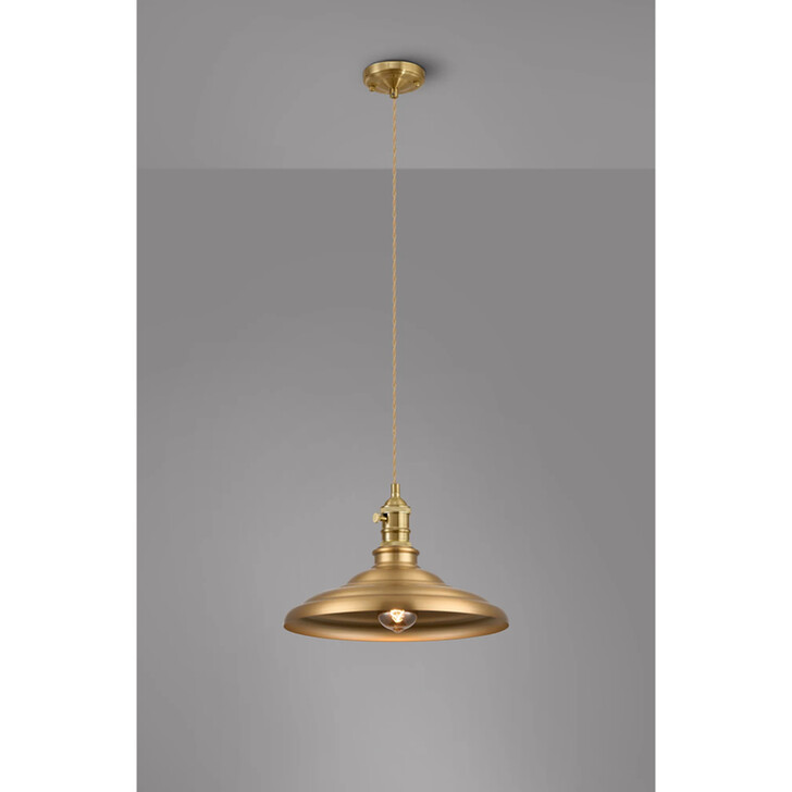 Idolite Sejal 35cm 1 Light Braided Pendant: Round Tiered Metal Shade: Brass/Pale Gold/Brass/Gold