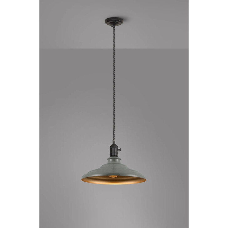 Idolite Sejal 35cm 1 Light Braided Pendant: Round Tiered Metal Shade: Satin Black/Black/Polished Grey/Gold