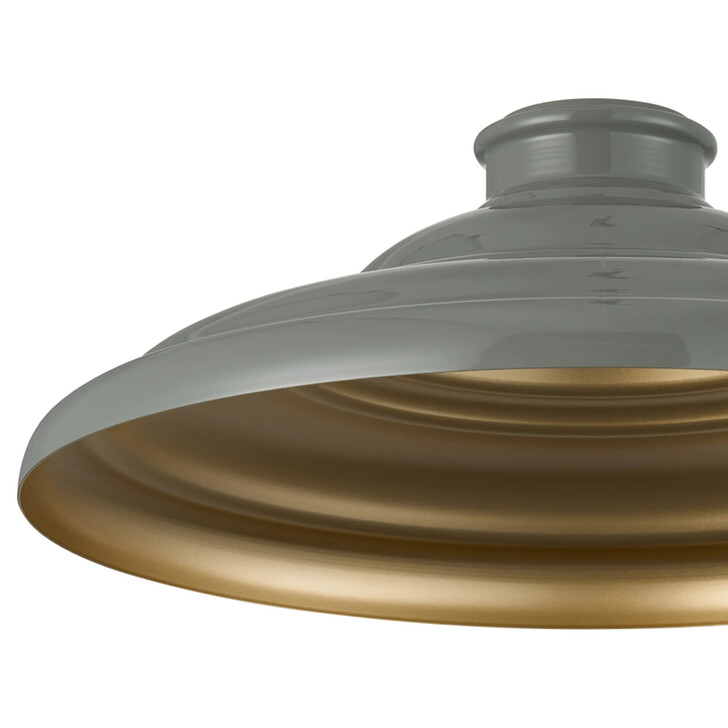 Idolite Sejal Round Tiered Metal Lampshade: Polished Grey/Gold