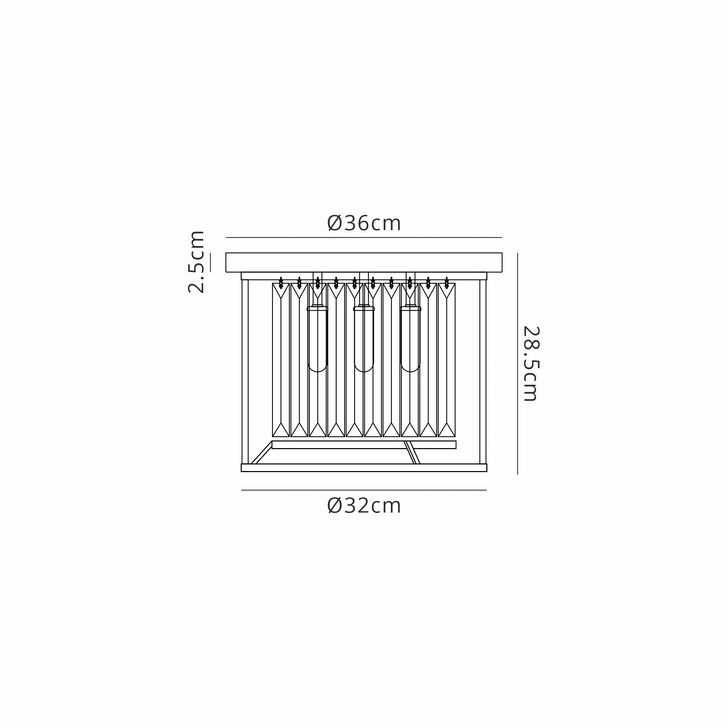 Idolite Seko Gold Finish 3 Light Flush Crystal Bathroom Ceiling Light - IP44