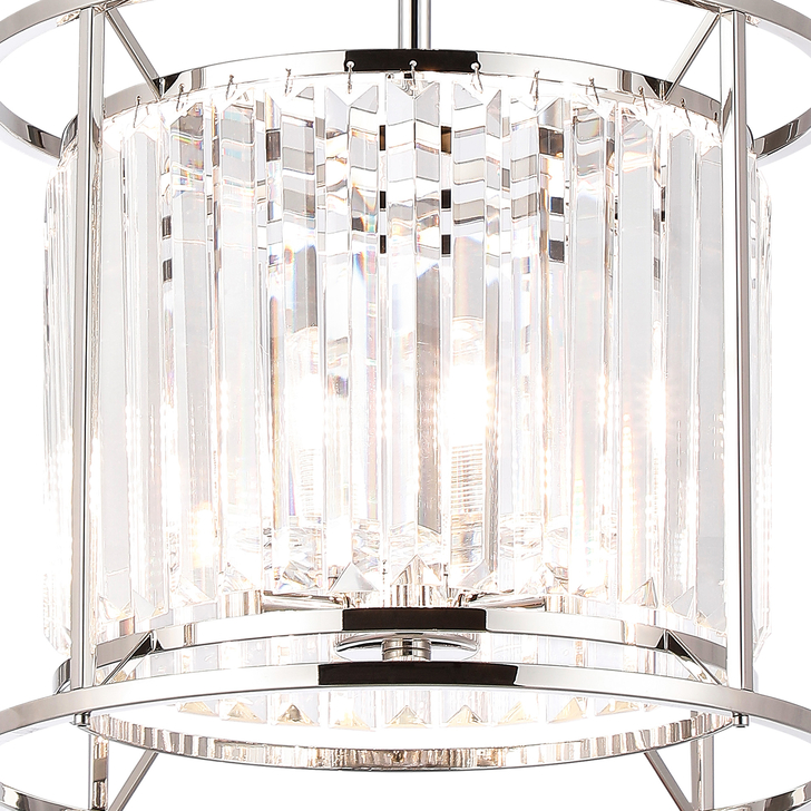 Idolite Seko Polished Nickel 6 Light Crystal Bathroom Pendant Light - IP44