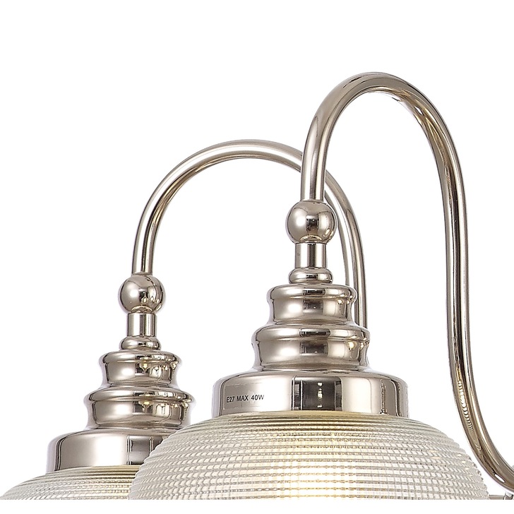 Idolite Sheridan Polished Nickel 5 Light Pendant Complete With Prismatic Glass Shades