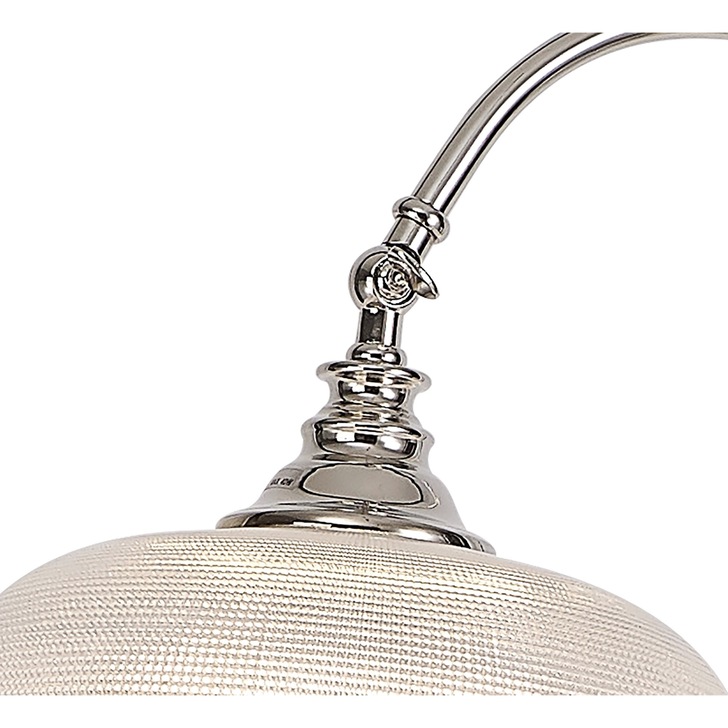 Idolite Sheridan Polished Nickel Floor Lamp Complete With Prismatic Glass Shade