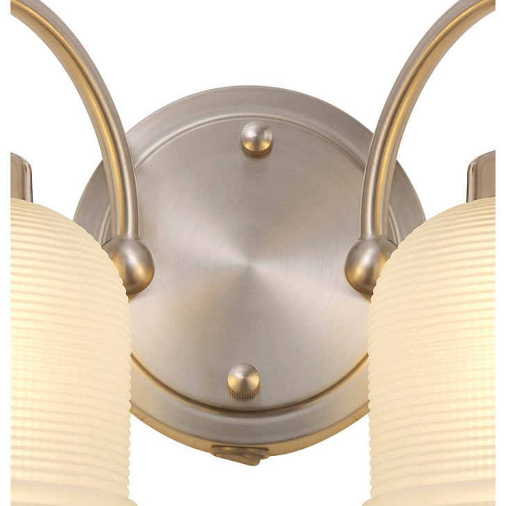 Idolite Sheridan Satin Nickel 2 Light Wall Light Complete With Frosted Glass Shades