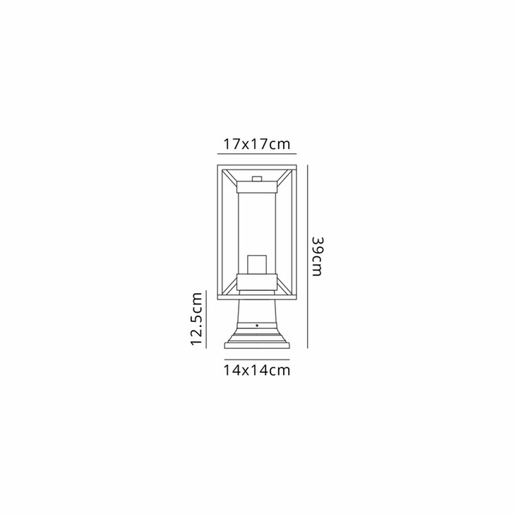 Idolite Shrewsbury Downward Facing Black Frame Outdoor Post Light Complete With Clear Seeded Glass - IP54
