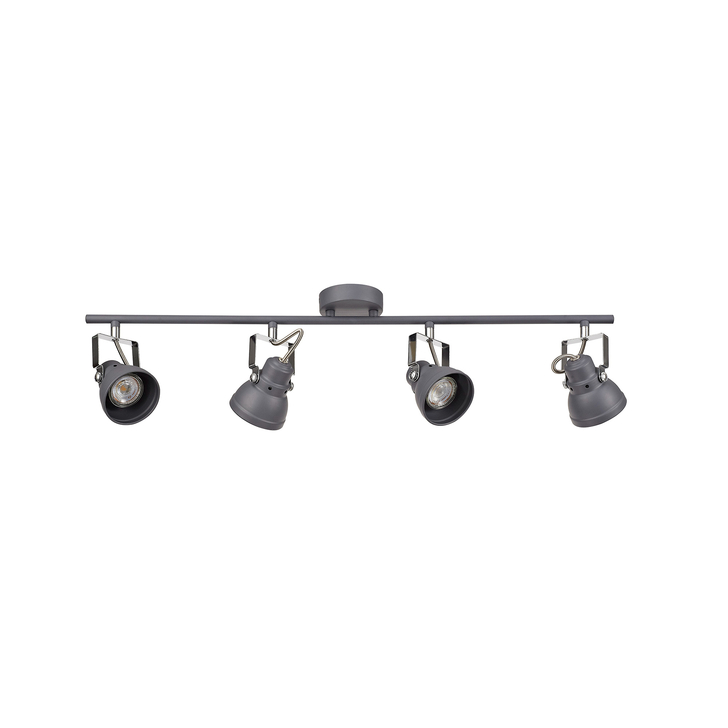 Idolite Silvretta Matt Grey Finish 4 Light Bar Spotlight