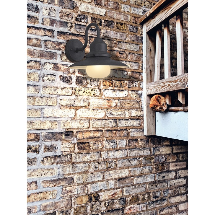 Idolite Simons Dark Grey/Black Exterior Swan Neck Wall Light - IP44