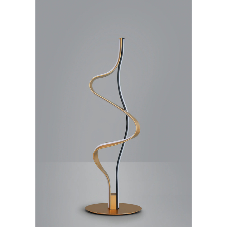 Idolite Sleek Black & Gold Table Lamp, 18W LED, In-Line Dimmer, 3000K