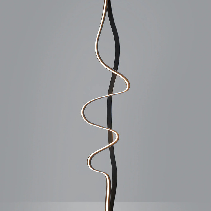 Idolite Sleek Dark Grey Spiral Dimmable Led Floor Lamp - 3000K