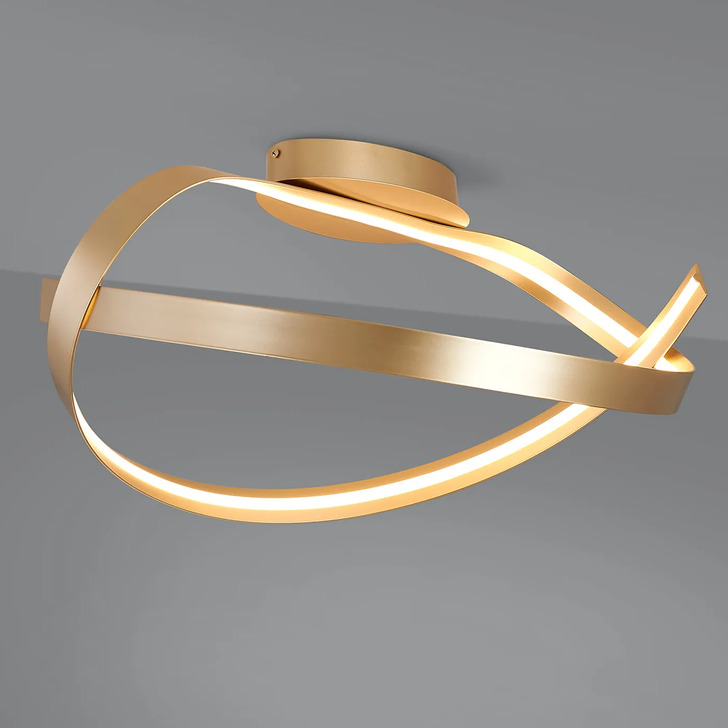 Idolite Sleek Gold Dimmable Flush Led Ceiling Light - 3000K