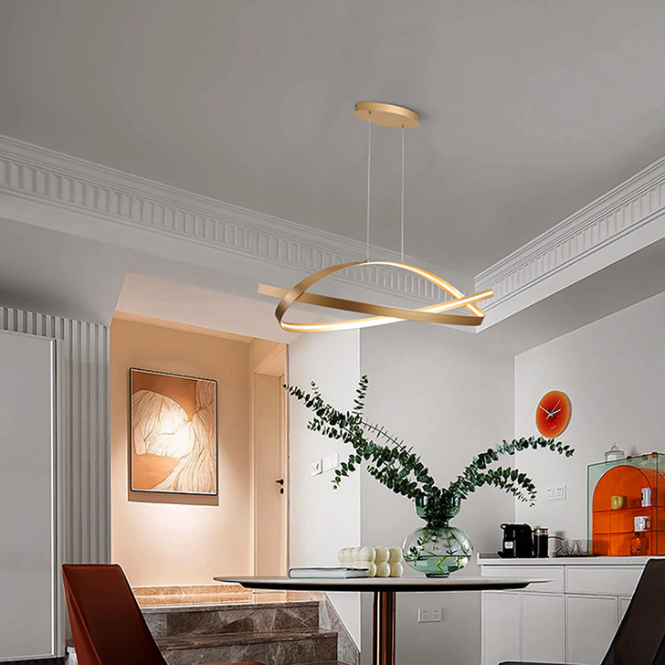 Idolite Sleek Gold Dimmable Led Pendant Light - 3000K