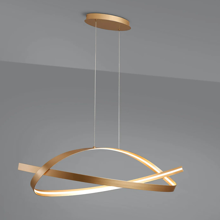 Idolite Sleek Gold Dimmable Led Pendant Light - 3000K