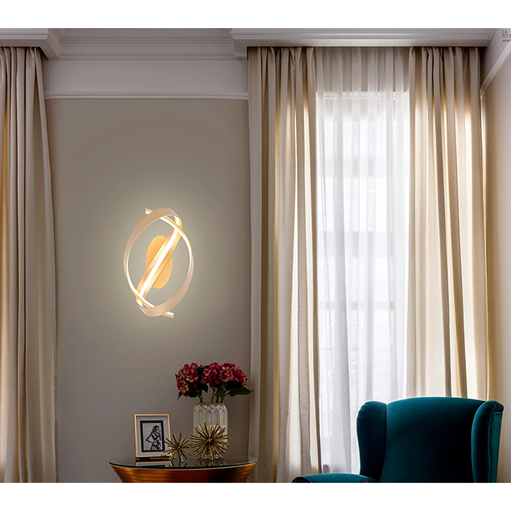 Idolite Sleek Gold Loop Dimmable Led Wall Light - 3000K