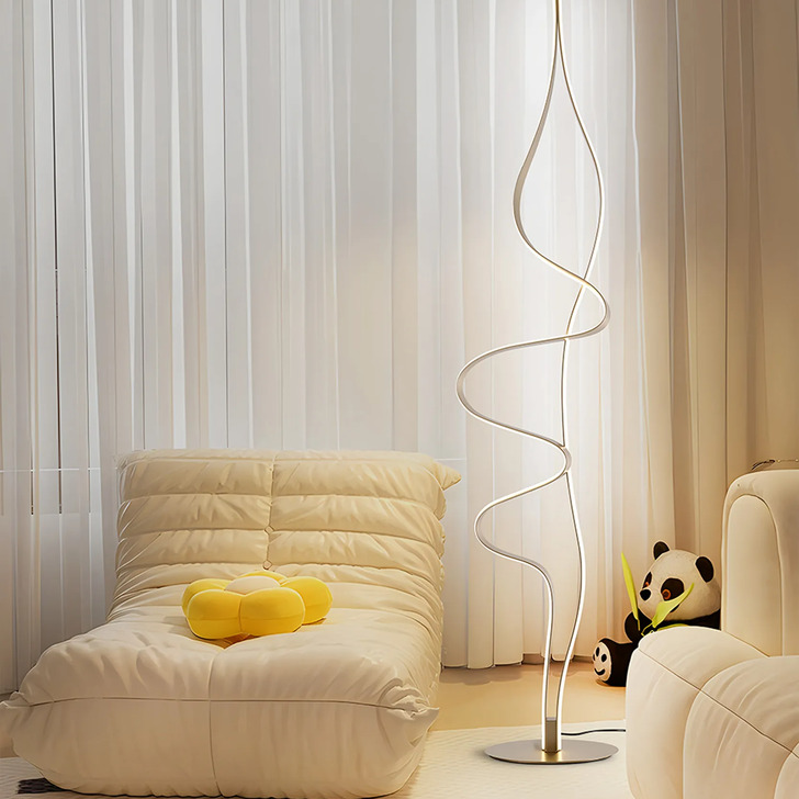 Idolite Sleek Gold Spiral Dimmable Led Floor Lamp - 3000K