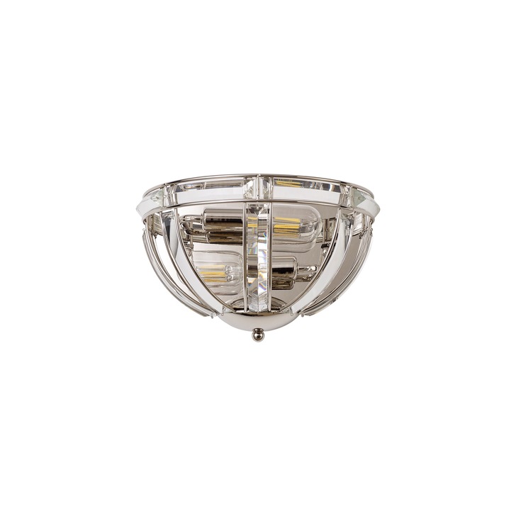 Idolite Smoky Polished Nickel 2 Light Crystal Wall Light