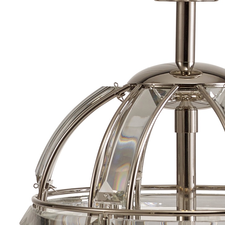 Idolite Smoky Polished Nickel Crystal Table Lamp