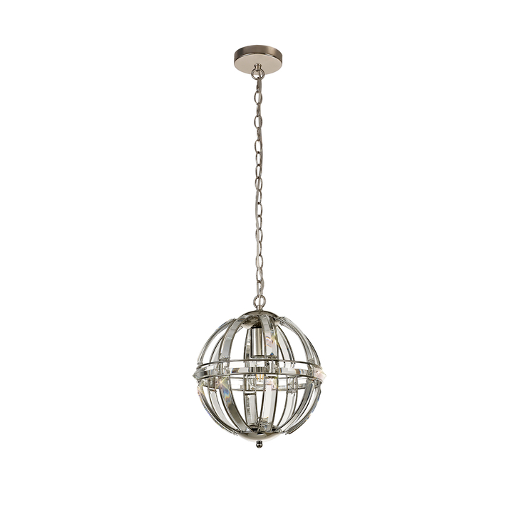 Idolite Smoky Polished Nickel Finish 1 Light Round Pendant