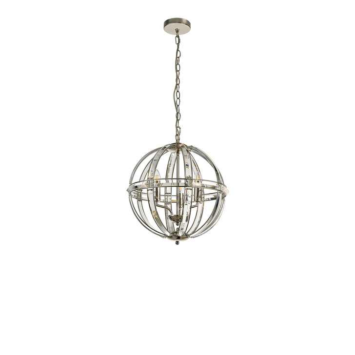 Idolite Smoky Polished Nickel Finish 3 Light Round Pendant