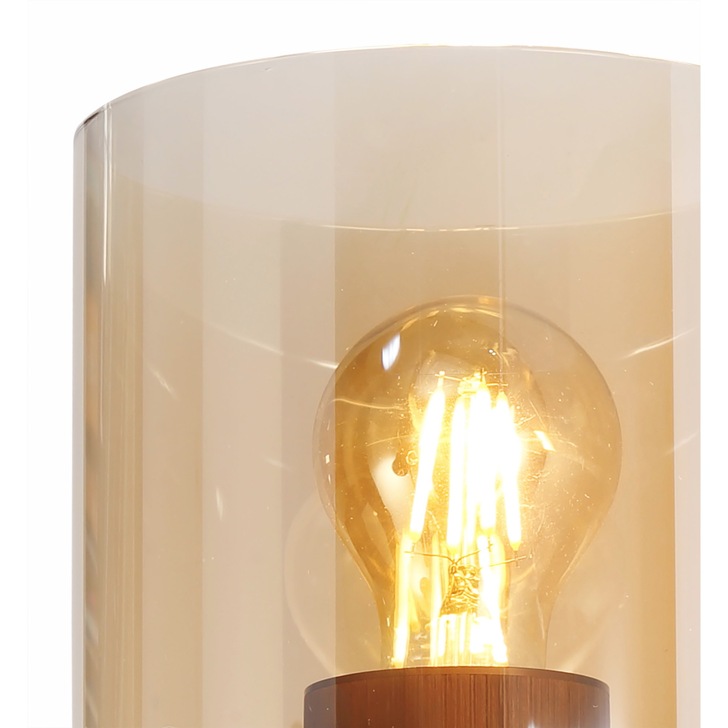 Idolite Snowdon Mocha Finish Single Wall Light C/W Amber Glass