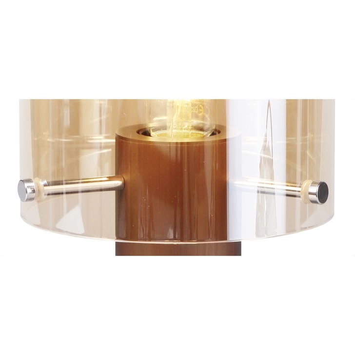 Idolite Snowdon Mocha Finish Table Lamp C/W Amber Glass