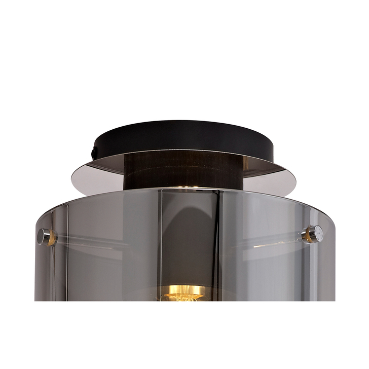 Idolite Snowdon Smoked Glass Flush Ceiling Light