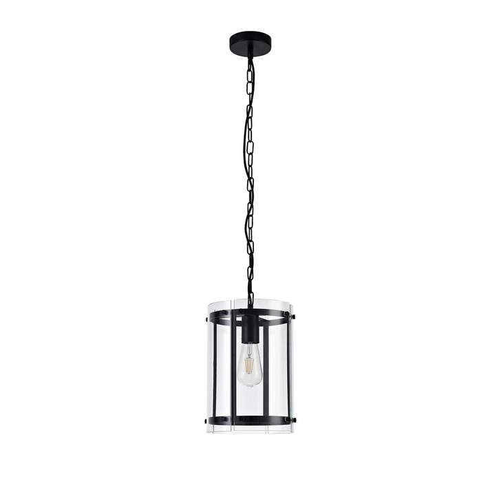 Idolite Stanmore Matt Black/Clear Single Pendant