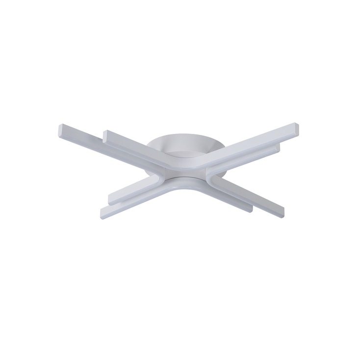 Idolite Stockley 4 Arm White Flush Led Ceiling Light C/W Remote Control - CCT Tuneable 3000K - 6000K