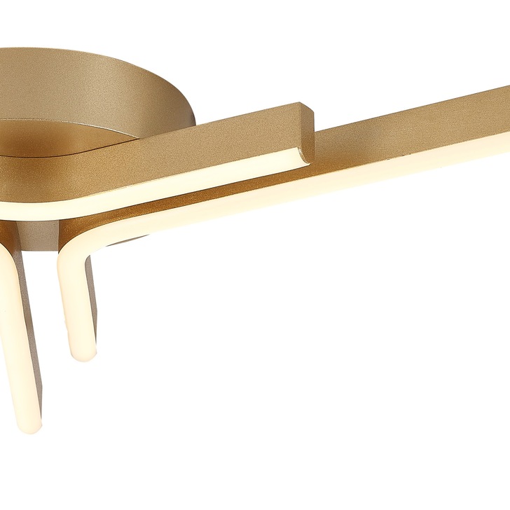 Idolite Stockley Painted Gold Finish 3 Light Led Flush Ceiling Light - 3000K