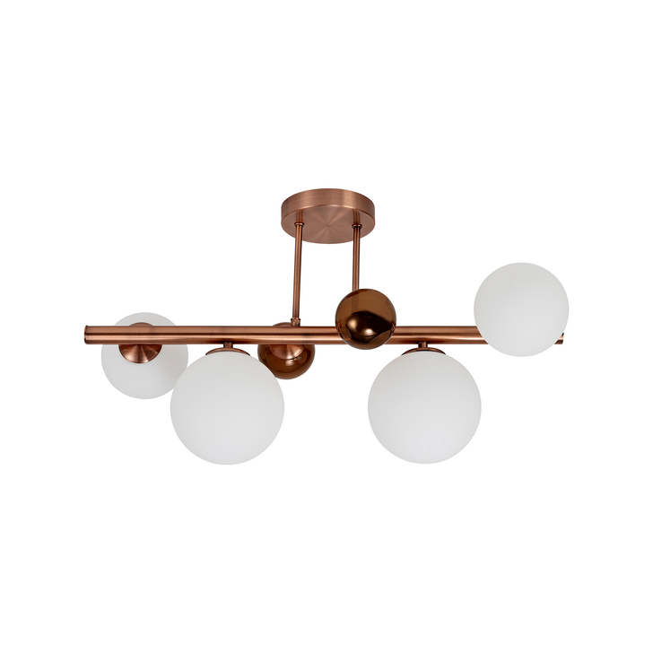 Idolite Stockwell Antique Copper Finish 4 Light Semi Flush Ceiling Light