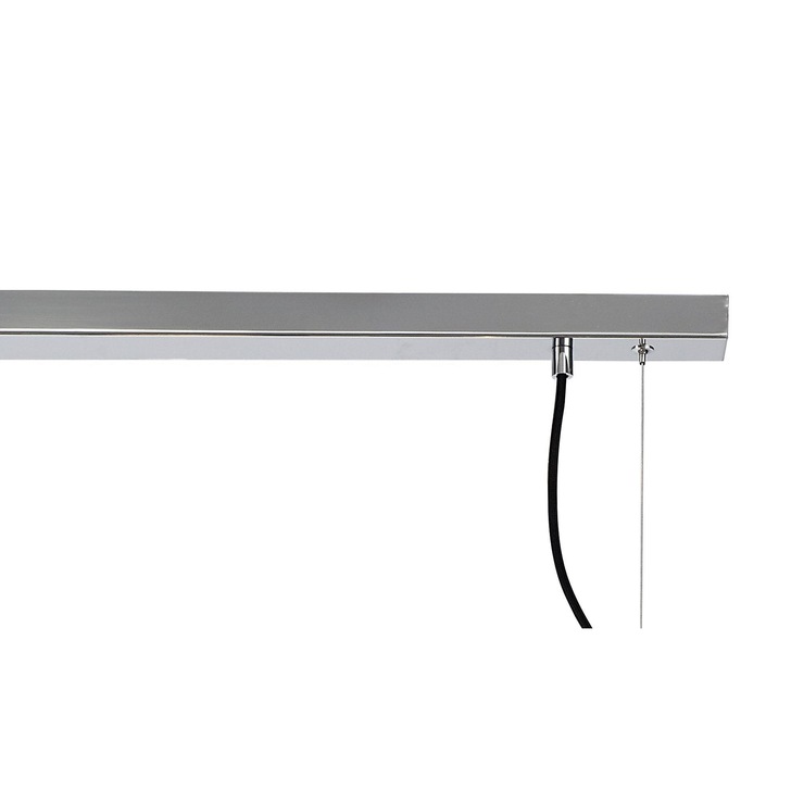 Idolite Stockwell Polished Chrome/Smoked 7 Light Linear Bar Pendant