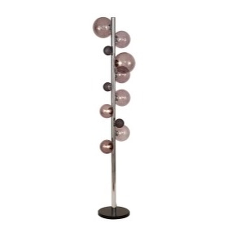 Idolite Stockwell Polished Chrome/Smoked 8 Light Floor Lamp