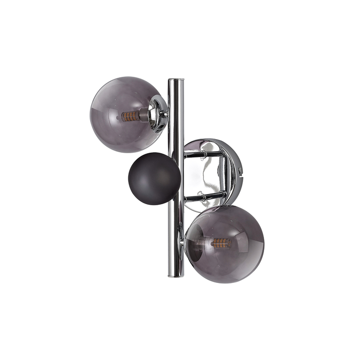 Idolite Stockwell Polished Chrome/Smoked Twin Wall Light