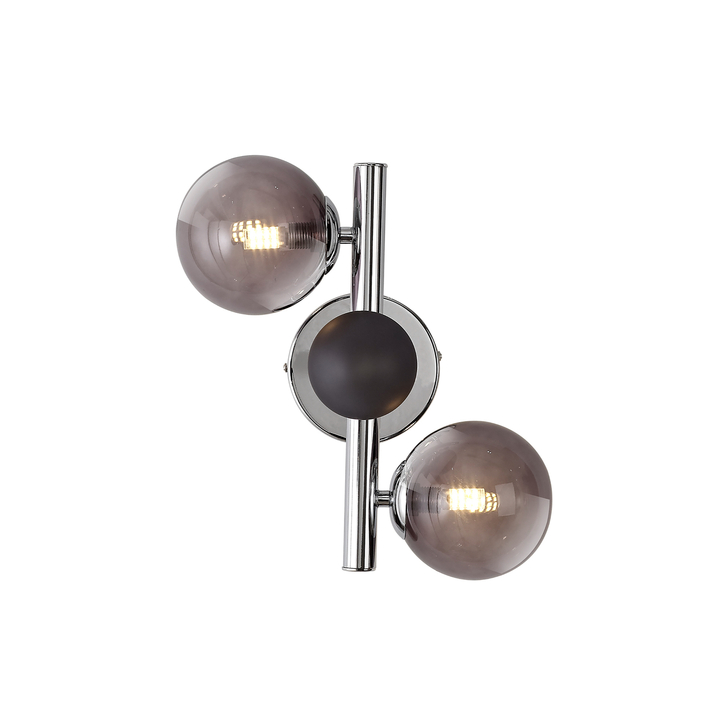 Idolite Stockwell Polished Chrome/Smoked Twin Wall Light