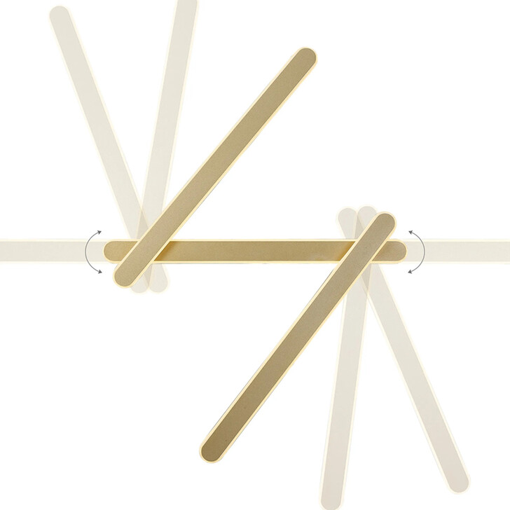 Idolite Struan Dimmable Adjustable 3 Arm Wall Lamp Sand Gold - 3000K