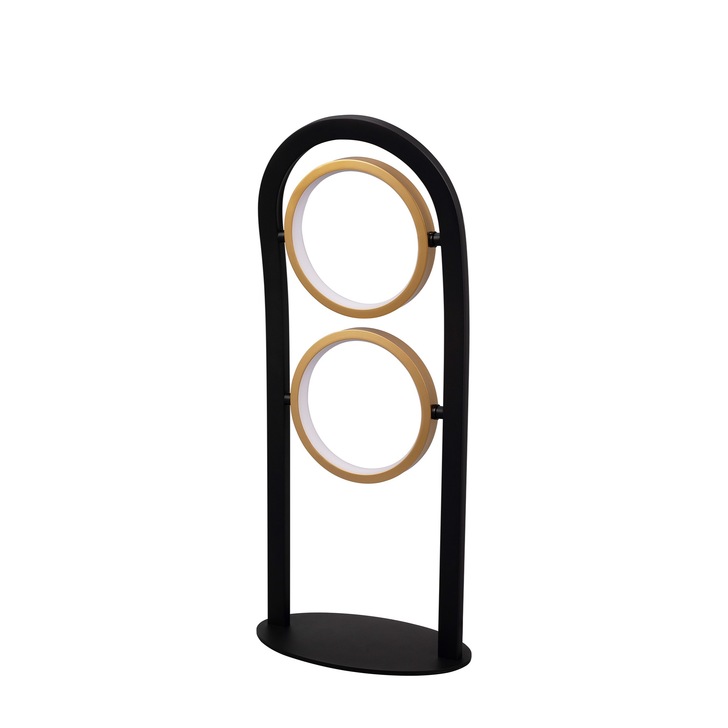 Idolite Tacita 2 Light Led Table Lamp In Satin Black/Gold