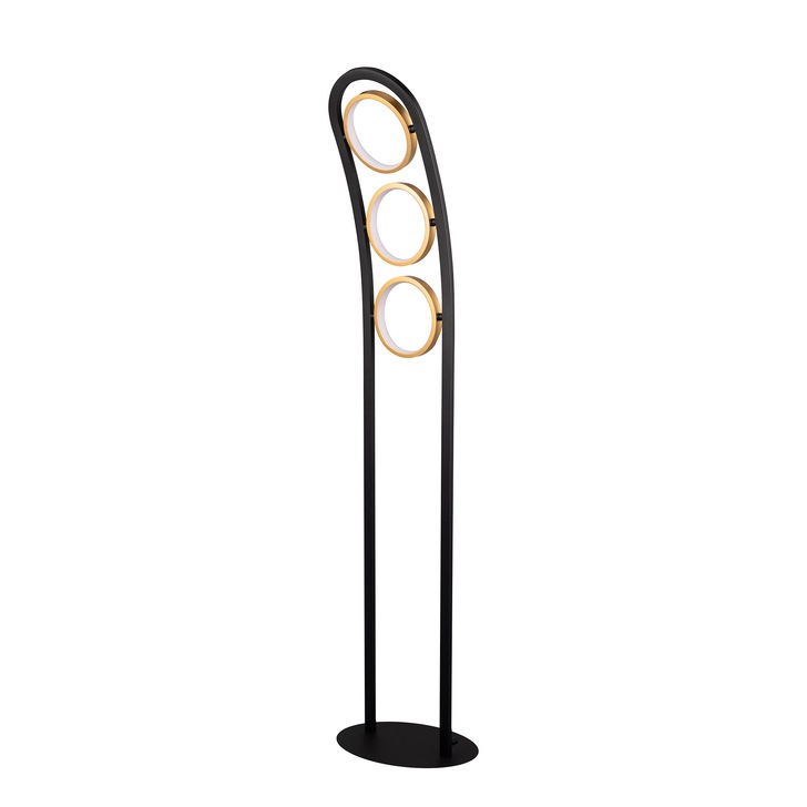 Idolite Tacita 3 Light Led Floor Lamp In Satin Black/Gold