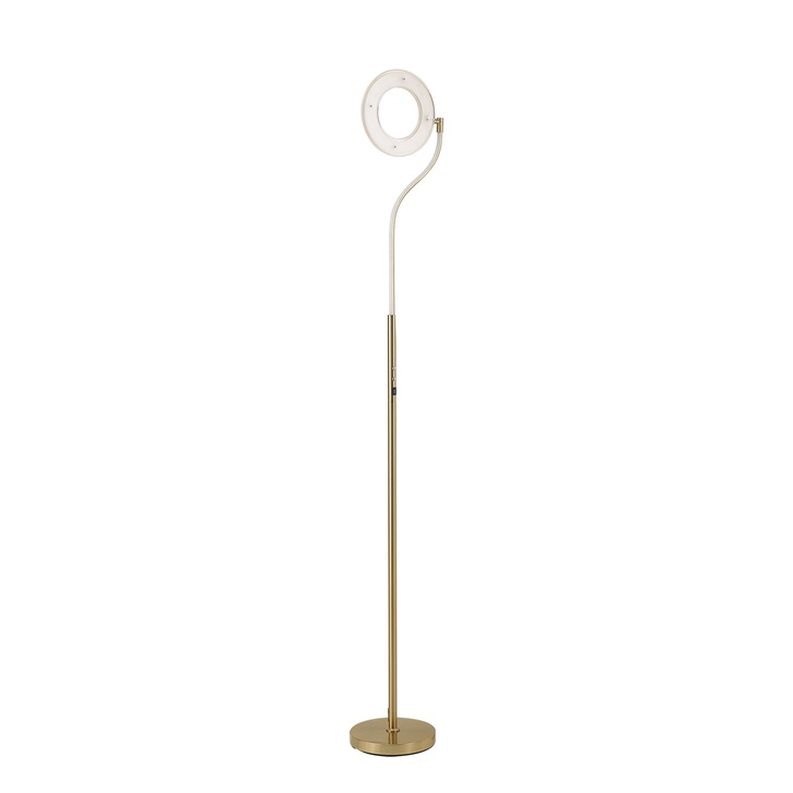 Idolite Thompson Satin Gold Led Floor Light Complete With Touch Dimmer - 3000K