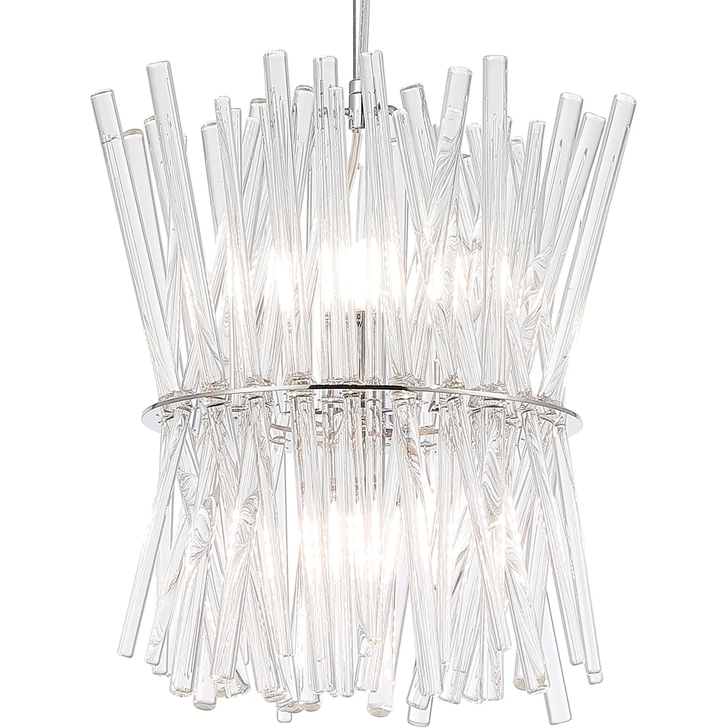 Idolite Tiemada 25cm 2 Light G9: Pendant Round: Polished Chrome/Clear