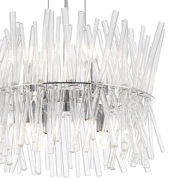 Idolite Tiemada 40cm 8 Light G9: Pendant Round: Polished Chrome/Clear