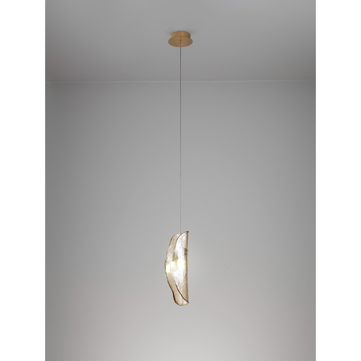 Idolite Tutoko Brass Single Pendant Light Complete With Cognac Glass