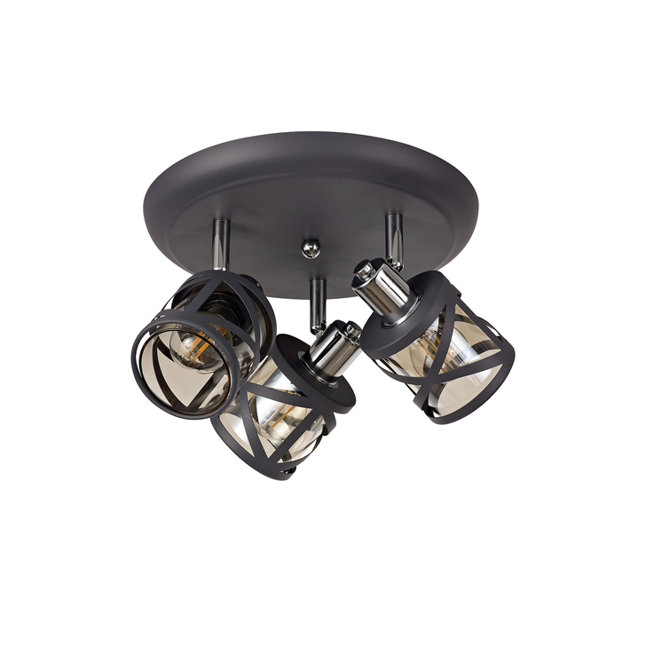 Idolite Ural Matt Grey Finish 3 Light Spotlight