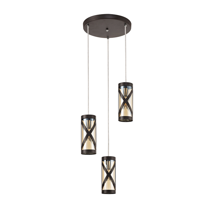 Idolite Ural Oiled Bronze Finish 3 Light Pendant