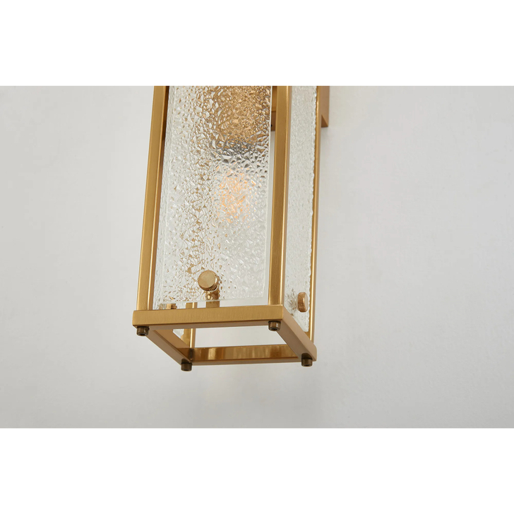 Idolite Vault 75cm 4 Light Rectangular Bathroom Wall Light Brass/Clear Diamond Pattern (C) Glass - IP44