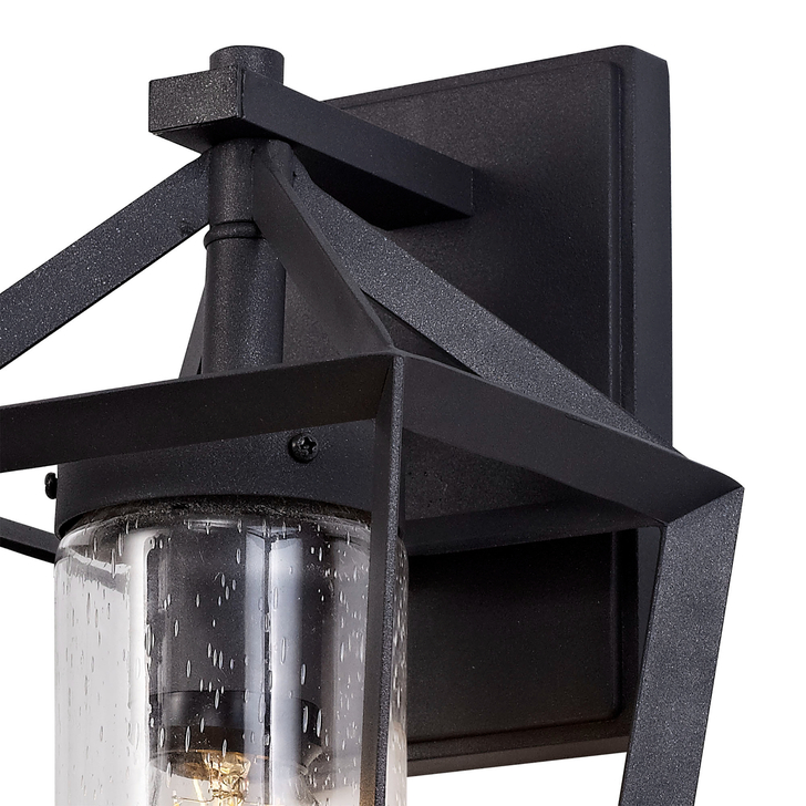 Idolite Wilhelm Anthracite Exterior Wall Light Complete With Clear Rain Effect Glass - IP54