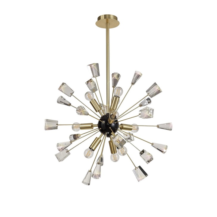 Idolite Zagros Brushed Gold Finish 9 Light Crystal Pendant