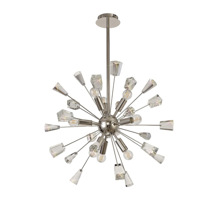 Idolite Zagros Polished Nickel Finish 9 Light Crystal Pendant