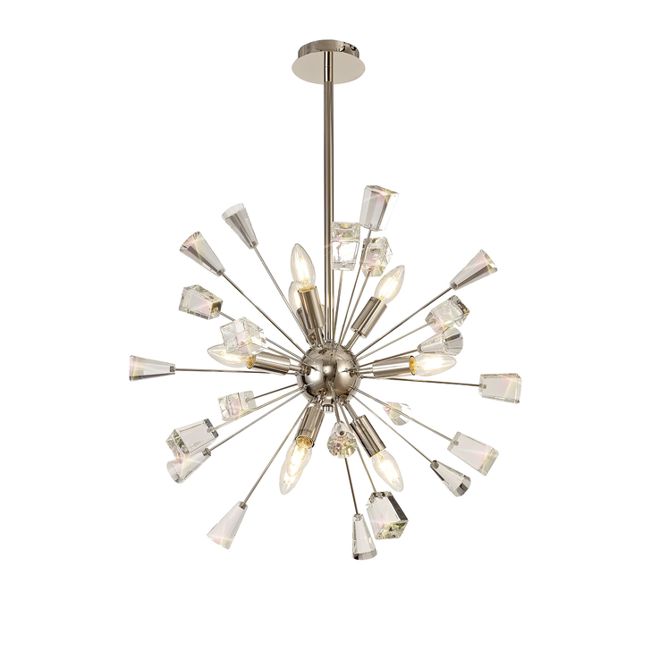 Idolite Zagros Polished Nickel Finish 9 Light Crystal Pendant